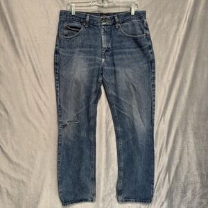 Lee Regular Fit Jeans Mens 33x30 Blue Denim Straight Leg Classic 100% Cotton